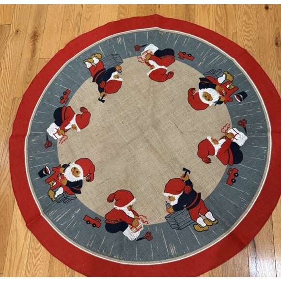 Vintage Gnome Tablecloth/Tree Skirt Stildukar Jute Sweden 41” x 41” - Picture 1 of 6